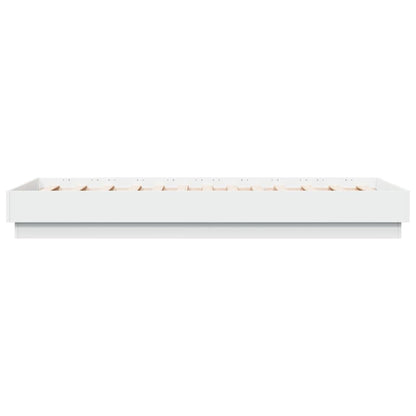 Compact White Engineered Wood Bed Frame 75x190 cm - Small Single