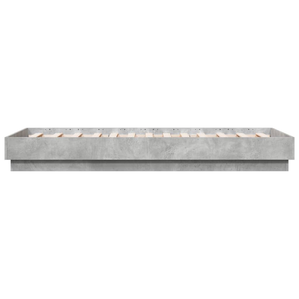Concrete Grey Bed Frame, Small Single 75x190 cm - No Mattress