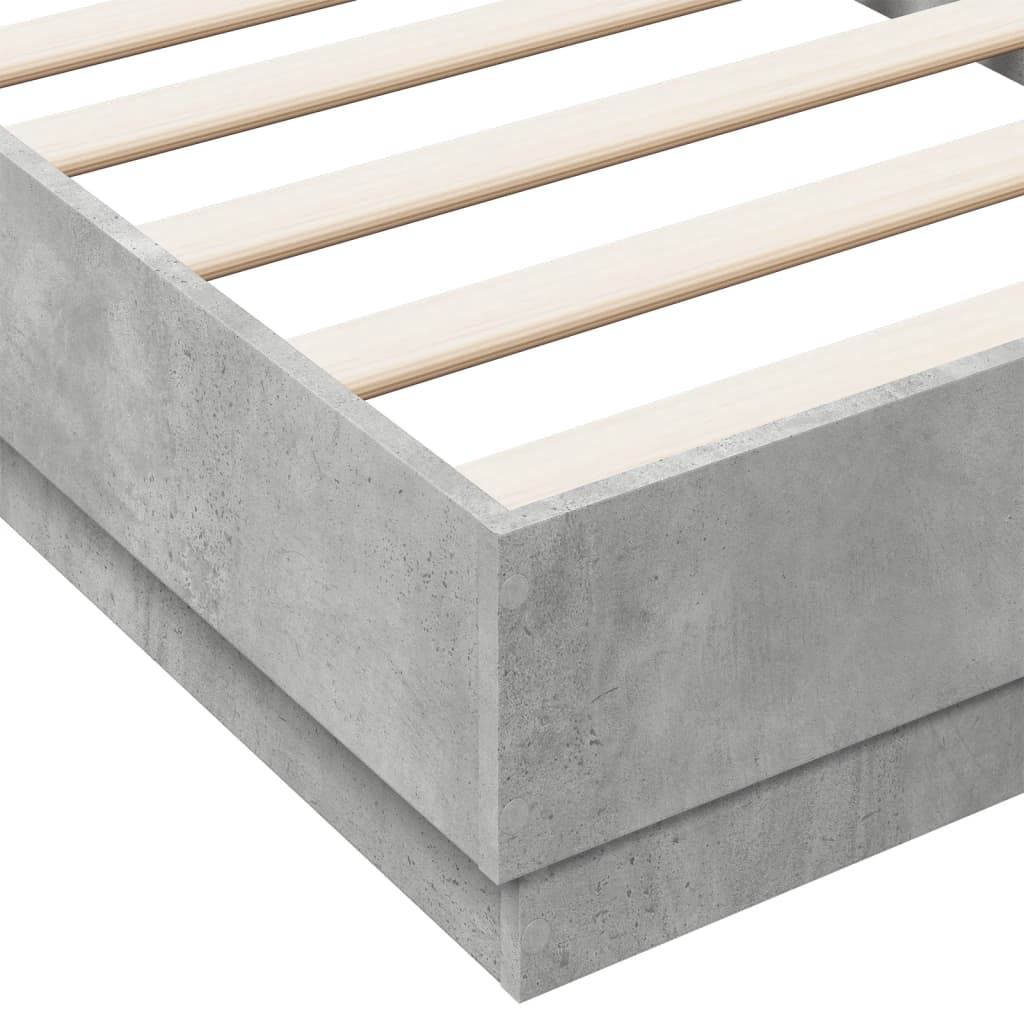 Concrete Grey Bed Frame, Small Single 75x190 cm - No Mattress