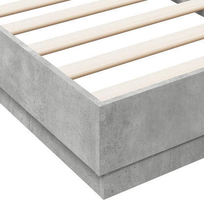 Concrete Grey Bed Frame, Small Single 75x190 cm - No Mattress