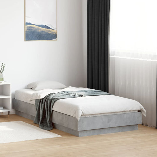 Concrete Grey Bed Frame, Small Single 75x190 cm - No Mattress