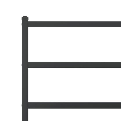 Black Metal Bed Frame with Headboard - 75x190cm, Mattress Not Included