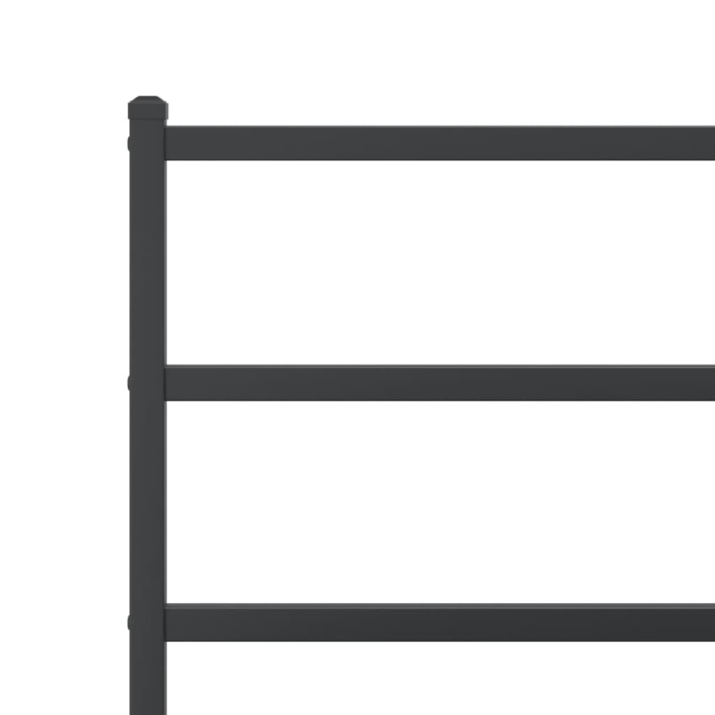 Black Metal Bed Frame with Headboard 90x190cm - No Mattress Included