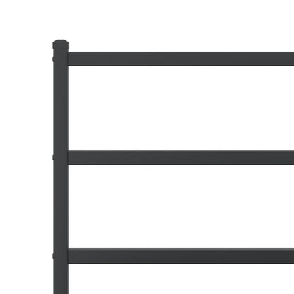 Sleek Black Metal Bed Frame with Headboard 120x190cm