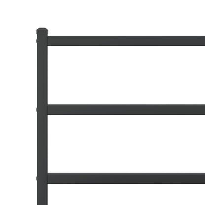 Black Metal Bed Frame with Headboard - No Mattress, 135x190cm