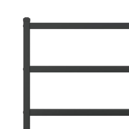 Black Metal Bed Frame with Headboard 140x190cm - No Mattress