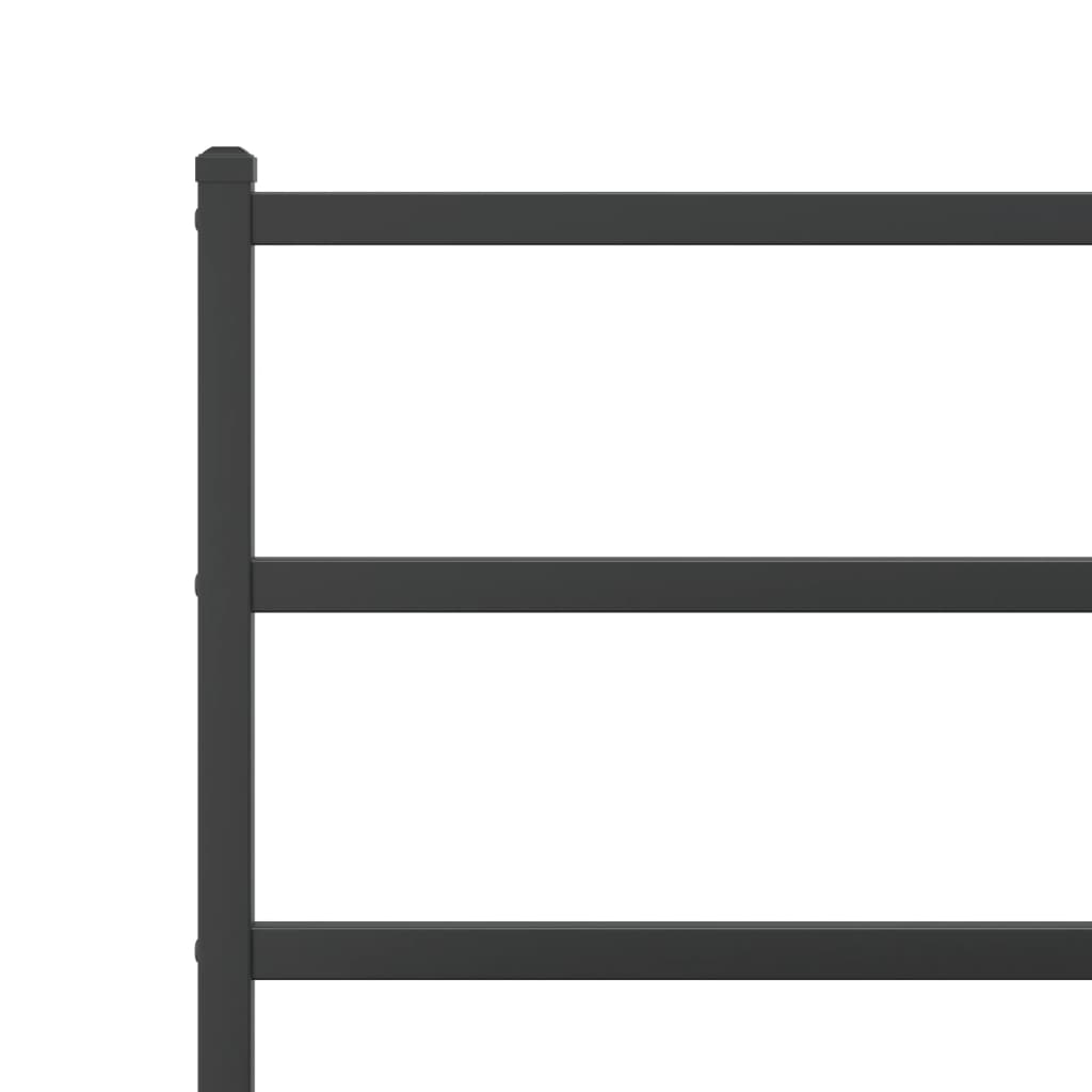 Black Metal Bed Frame with Footboard 80x200cm - No Mattress Included