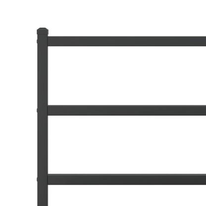 Black Metal Bed Frame with Footboard 80x200cm - No Mattress Included