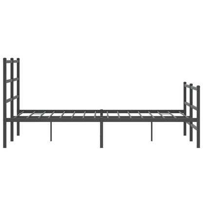 Black Metal Bed Frame with Footboard - 120x200cm Sturdy Design