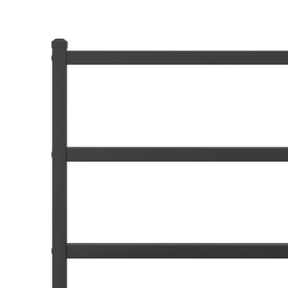 Sturdy Black Metal Bed Frame with Footboard 193x203cm – No Mattress