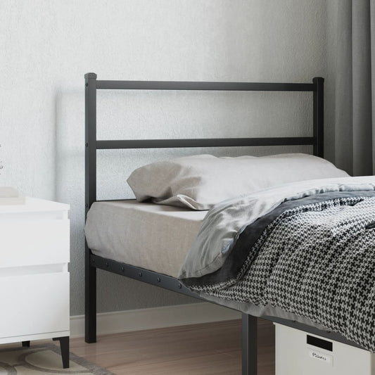 Stylish Black Metal Headboard - 100 cm