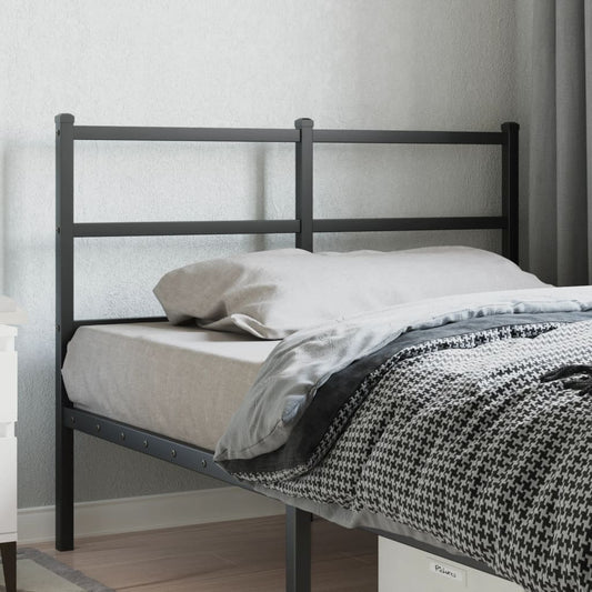 Sleek Black Metal Headboard - 120 cm, Elegant & Durable Design