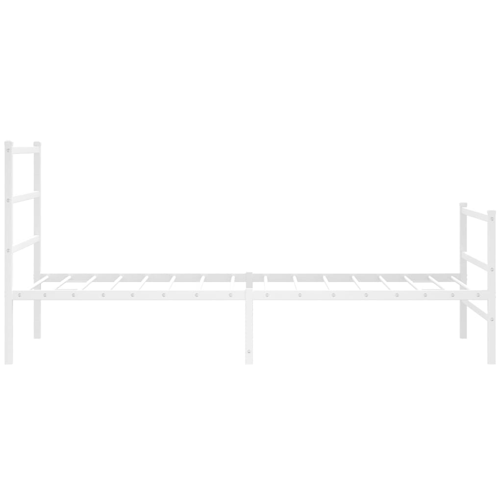 White Metal Bed Frame with Footboard, 107x203cm - No Mattress