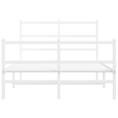 White Metal Bed Frame with Footboard 120x200cm - No Mattress