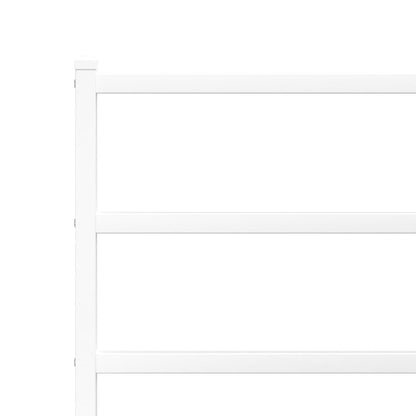 White Metal Bed Frame with Footboard - Fits 135x190cm Mattress