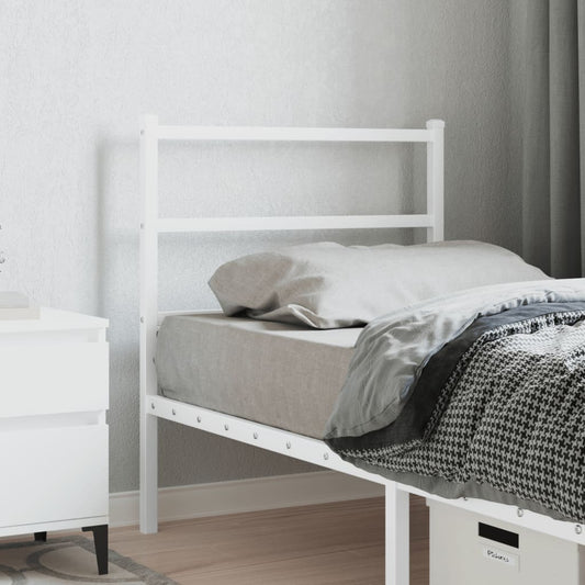 Elegant White Metal Headboard - 80 cm Sturdy Design