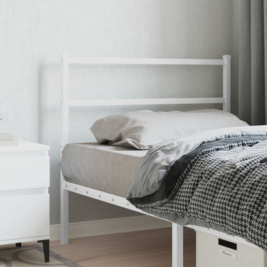 Sleek White Metal Headboard - 100 cm Elegant Design