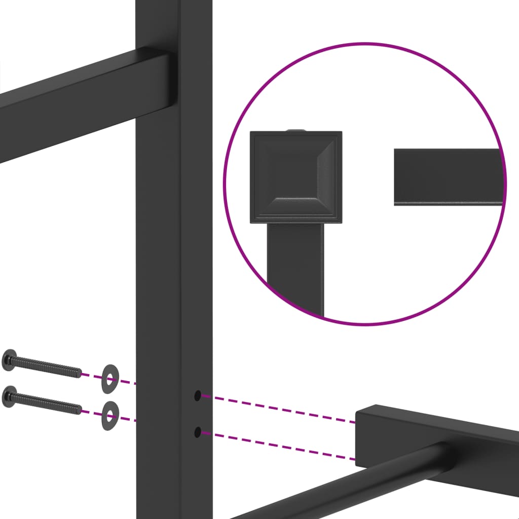Metal Bed Frame without Mattress with Footboard Black 90x200cm