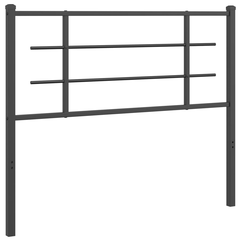 Sleek Black Metal Headboard - 107 cm Sturdy Modern Design