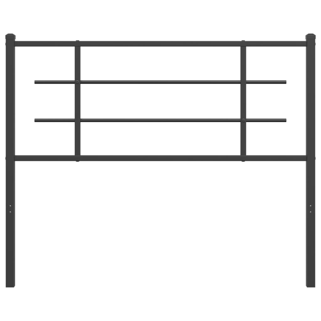Sleek Black Metal Headboard - 107 cm Sturdy Modern Design