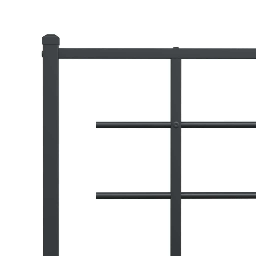 Sleek Black Metal Headboard - 107 cm Sturdy Modern Design