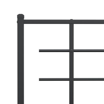 Sleek Black Metal Headboard - 107 cm Sturdy Modern Design