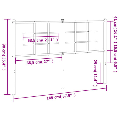 Metal Headboard Black 140 cm