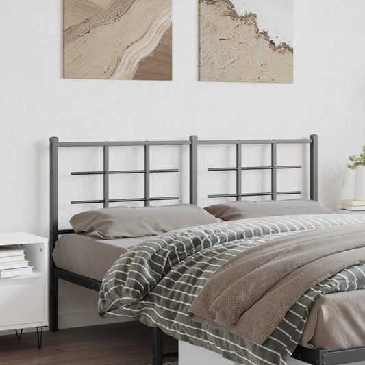Metal Headboard Black 150 cm