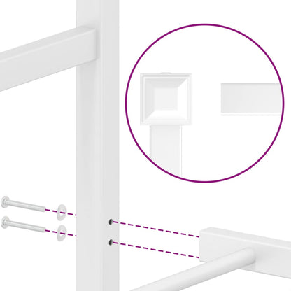 Metal Bed Frame without Mattress with Headboard White 180x200cm