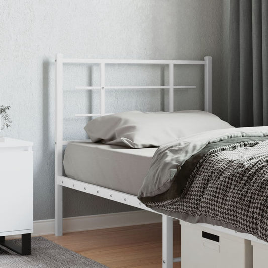 Elegant White Metal Headboard | 100 cm Stylish Bedroom Addition