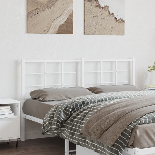 Elegant White Metal Headboard - Sturdy 150 cm Design