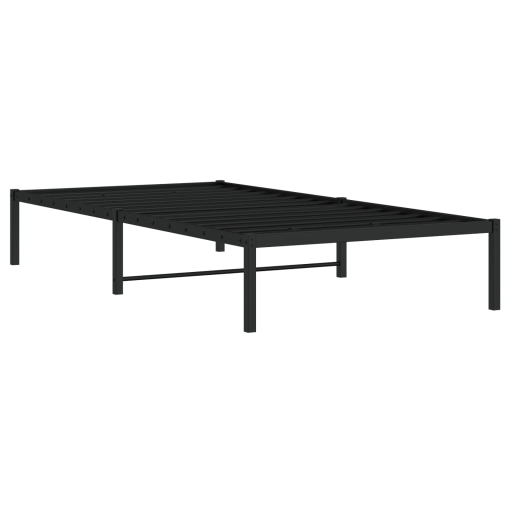 Sturdy Black Metal Bed Frame 100x190cm - No Mattress Included