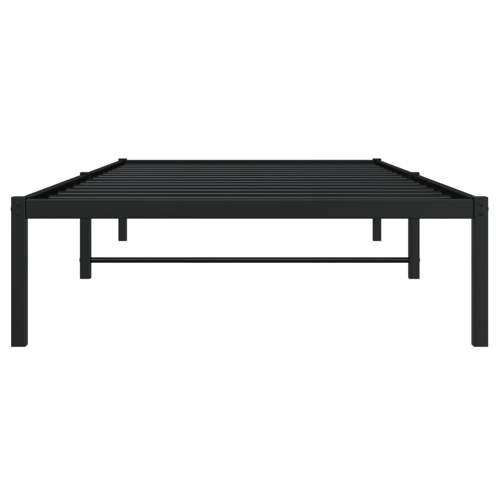 Sturdy Black Metal Bed Frame 100x190cm - No Mattress Included