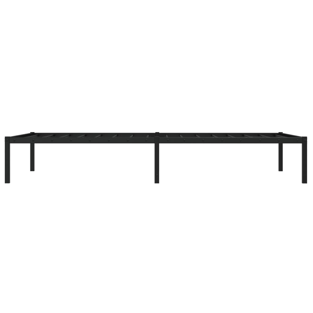 Sturdy Black Metal Bed Frame 100x190cm - No Mattress Included