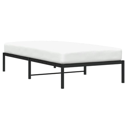 Sleek Black Metal Bed Frame 107x203cm - No Mattress Included