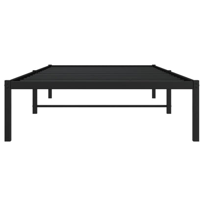 Sleek Black Metal Bed Frame 107x203cm - No Mattress Included