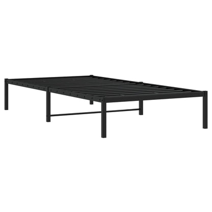 Sleek Black Metal Bed Frame 107x203cm - No Mattress Included