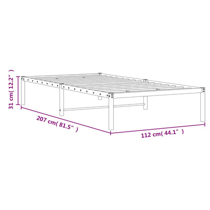 Sleek Black Metal Bed Frame 107x203cm - No Mattress Included