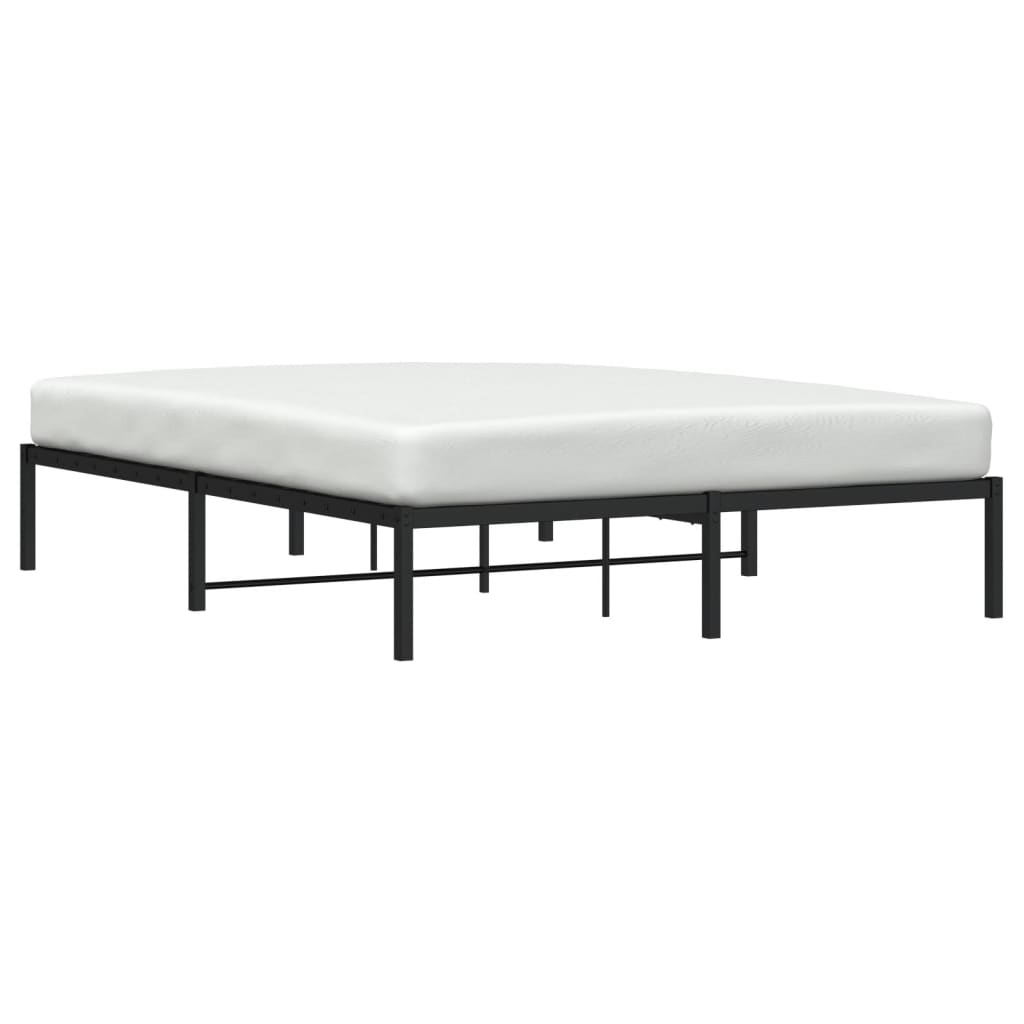 Sleek Black Metal Bed Frame 150x200cm - No Mattress Included