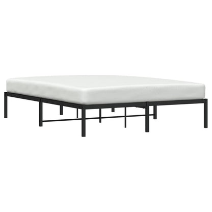 Sleek Black Metal Bed Frame 150x200cm - No Mattress Included