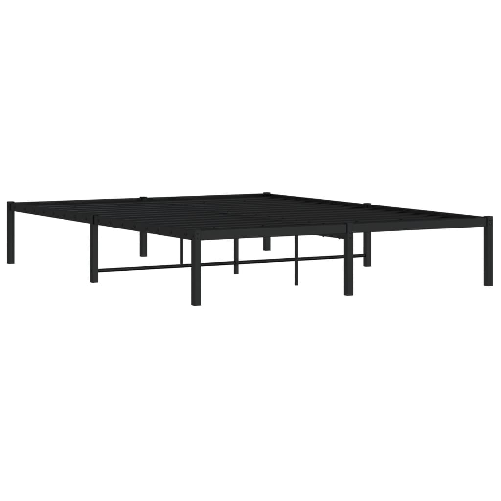 Sleek Black Metal Bed Frame 150x200cm - No Mattress Included