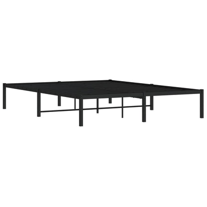 Sleek Black Metal Bed Frame 150x200cm - No Mattress Included