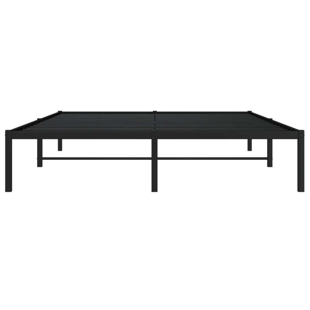 Sleek Black Metal Bed Frame 150x200cm - No Mattress Included