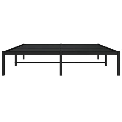 Sleek Black Metal Bed Frame 150x200cm - No Mattress Included