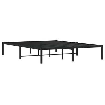Sleek Black Metal Bed Frame 150x200cm - No Mattress Included