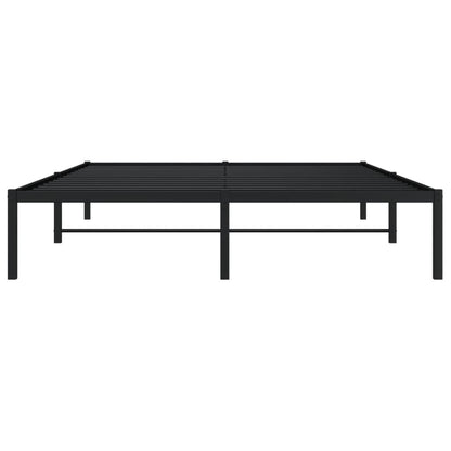 Sleek Black Metal Bed Frame 160x200cm - Durable & Stylish Design
