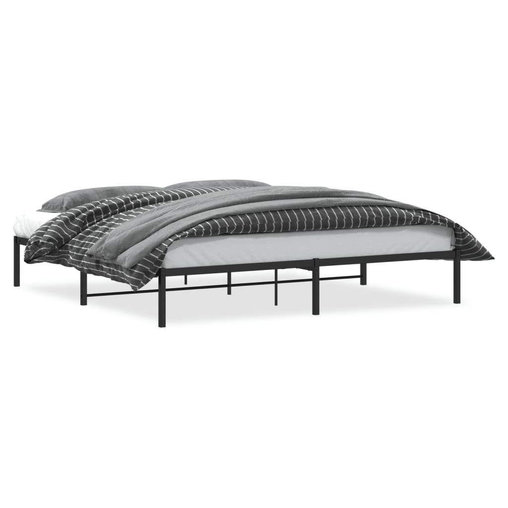 Stylish Black Metal Bed Frame 193x203cm - No Mattress Included