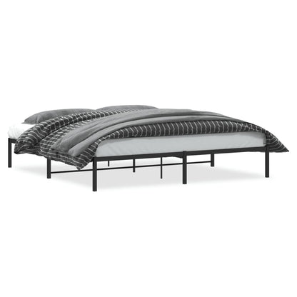 Stylish Black Metal Bed Frame 193x203cm - No Mattress Included