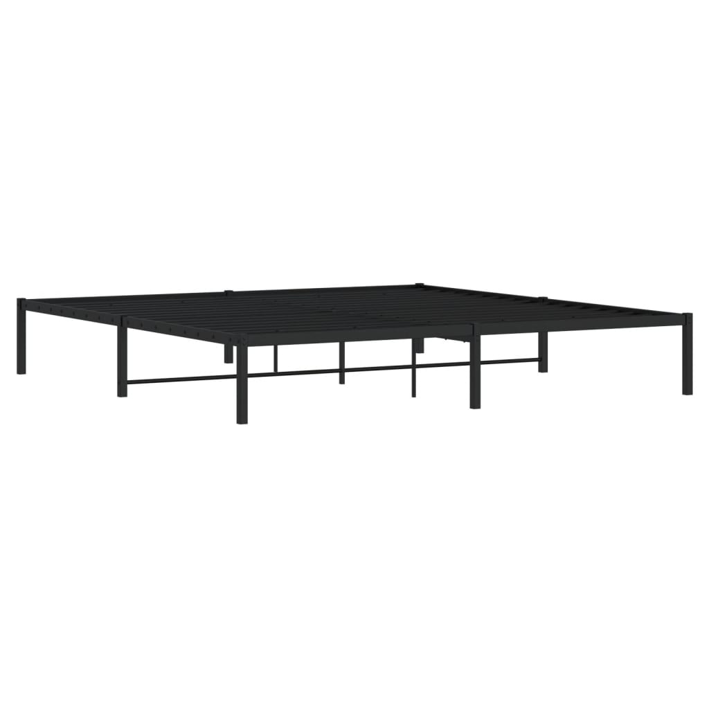 Stylish Black Metal Bed Frame 193x203cm - No Mattress Included