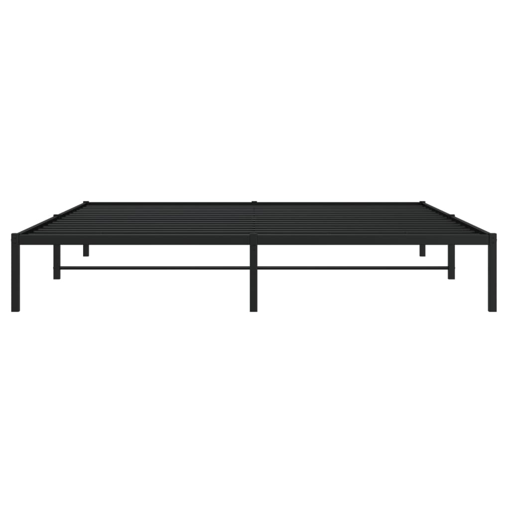 Stylish Black Metal Bed Frame 193x203cm - No Mattress Included